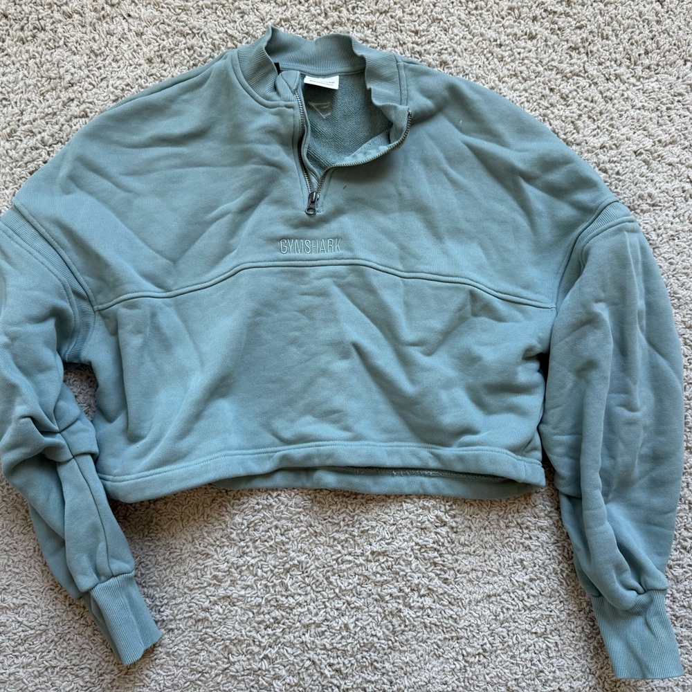 Gymshark Women's Teal Quarter-Zip Sweatshirt